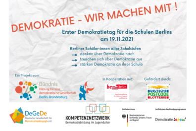Erster Demokratietag  Für die Schulen Berlins  am 19.11.2021