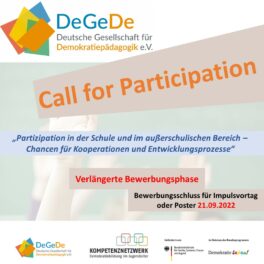 Call for Participation: Partizipation in der Schule und im außerschulischen Bereich – Chancen für Kooperationen und Entwicklungsprozesse
