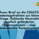 Offener Brief an die CDU/CSU-Bundestagsfraktion