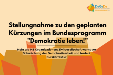 Stellungnahme zu den geplanten Kürzungen im Bundesprogramm „Demokratie leben!“
